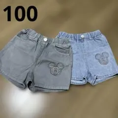 しまむら　リトシー　デニムハーフパンツ　2枚セット　双子コーデ