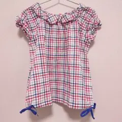 mezzo piano チェック柄 半袖トップス 120