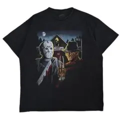 フレディvsジェイソン ナイトメア ホラー ムービーTシャツ XL 黒 映画T
