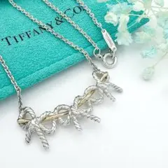 極美品 オールドティファニー シグネチャー コンビ ネックレス