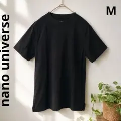 ナノユニバース 半袖Tシャツ ブラック M 汗ジミ防止 ストレッチ 無地のサムネイル