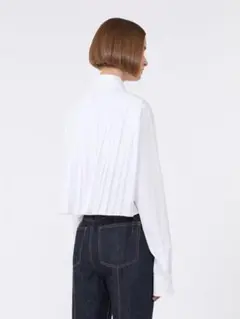 新品SPORTMAX [チェッポ] プリーツバック コットン クロップド シャツのサムネイル