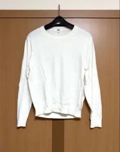 【ユニクロ✨コットンニット美品（綿100%）ホワイト】