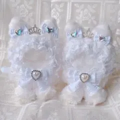 c.2 ぬい服 12cm ちびぐるみ 着ぐるみ おすわり 水色ピンク 狼 セット