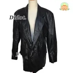 ④Didot ディドット フェイクレザー テーラードジャケット 黒 F シック