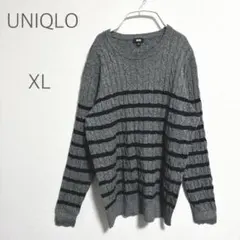 【ユニクロ】カシミヤ混 ボーダーニット XL 大きいサイズ カジュアル シンプル