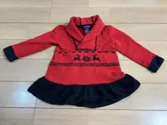 Ralph Lauren 赤い鹿柄長袖ワンピース 24M