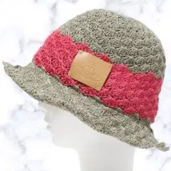 新品 ヴィヴィアンウエストウッド レザーオーブ刻印 リネン バケットクロッシェ