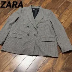 ZARA メンズ ダブルブレスト テーラードジャケット 千鳥格子