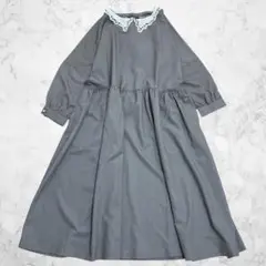 【新品タグ付✨】ソマリsomari レース襟付き　ロングワンピース　パールボタン