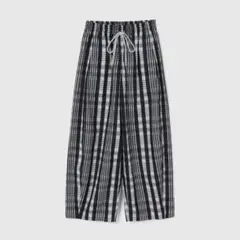 バレルレッグボリュームパンツ　チェック