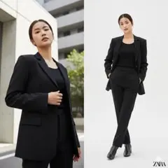 ★美品★ZARA ザラ【M】テーラードジャケット フォーマル オフィス 通勤 黒