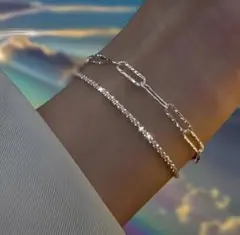 6088★大反響・在庫限り★2点セット シルバー ブレスレット