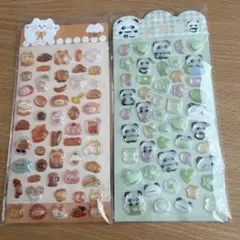 かわいい動物と食べ物のシールセット