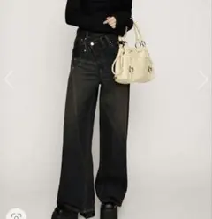 新作　sly J/W SWITCHING STRAIGHT PT デニム　0