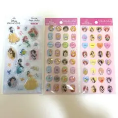 【品薄】ディズニー　プリンセス ストーンシール　エポキシラメシール　セリア　3枚