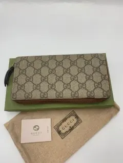 美品‼️ グッチ　GUCCI 財布　長財布　GGスプリーム　ラウンドファスナー
