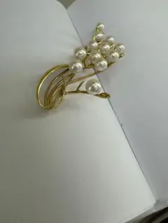 きなこ様専用　k18金　アコヤパールブローチ