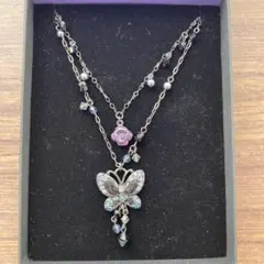 ANNA SUI アナスイ　蝶＆花モチーフ ネックレス　2連