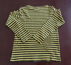 オーシバル 長袖カットソー ボーダー 黄色×深緑 Mサイズ