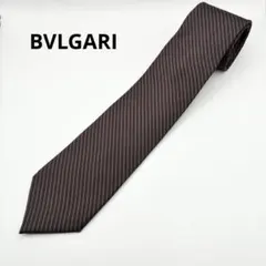 【美品】BVLGARI ブルガリ ネクタイ セッテピエゲ ストライプ シルク