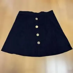ZARA ボタン付き黒フレアミニ スカート