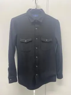 【美品】ウールシャツ ブラック 厚手のサムネイル