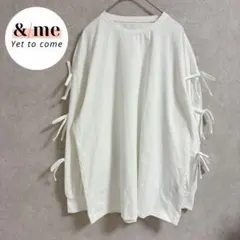 美品　Dazy シーイン　長袖カットソー　袖リボン　ドロップショルダー　ホワイトのサムネイル