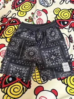 バンダナ柄 ハーフパンツ 黒　140