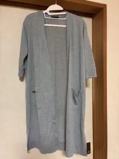 【イング】ロングカーディガン グレー 七分袖 ポケット付き