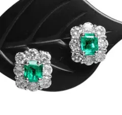 極美品！ エメラルド 0.246ct Pt ピアス（LA-8132） - メルカリ
