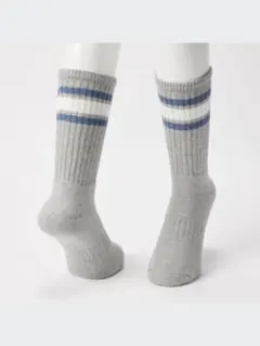 UNIQLO パイルラインソックス　灰色　グレー