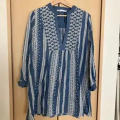 ZARA 刺繍 チュニック デニム風のサムネイル