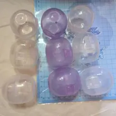 [30×9]ボタン式 小さめサイズ ガチャ玉 白&紫 合計9個セット
