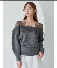 レーストリミングニットプルオーバー