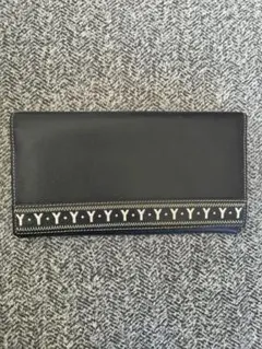 YVES SAINT LAURENT 長財布 ストライプデザイン　ネイビー