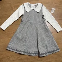メゾピアノ　襟付きチェック柄ワンピース 120cm 卒園式　入学式　発表会
