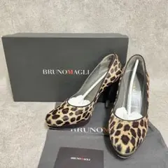 美品　BRUNOMAGLI ハラコ　レオパード　パンプス　34のサムネイル