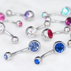 へそピ ボディピアス ジルコニア イヤーロブ サージカルステンレス 14G 1個