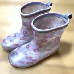 子供用長靴 16.0cm 花柄 パープルのサムネイル