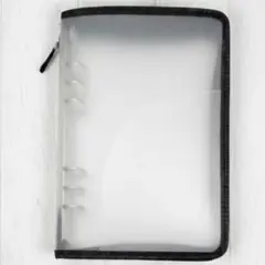 ブラック　ダイソー 6リングファイル A5サイズ シール帳 タグ付き