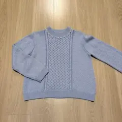 セーター ニット ブルー 水色 長袖