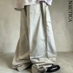 極太90s nautica ダブルニーバギーカーゴパンツ ヴィンテージ 厚手