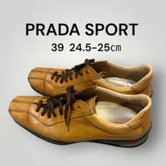 PRADA SPORT レザー ヴィンテージ スニーカー 39 キャメルブラウン