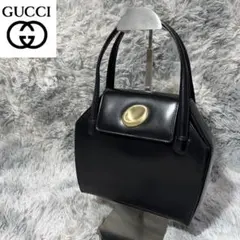 [大人気]　グッチ　GUCCI　ハンドバッグ　レザー　ブラック　ゴールド金具