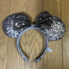 ディズニー　カチューシャ　スパンコール　グレー