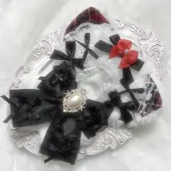 ぬい服　着ぐるみ　10〜12cm用　ブラック　レッド　チェーンフック付き