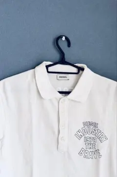 メンズ美品　ディーゼル　DIESEL ホワイト　半袖ポロシャツ　メンズSサイズ