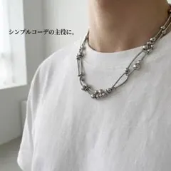 【09】ダブルロープネックレス　ネックレス　ユニセックス　男女兼用