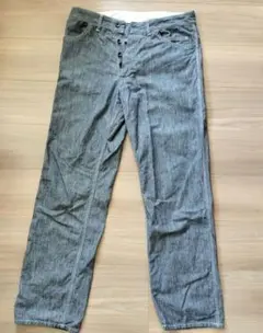 【日本製】ジャーナルスタンダード ヘンプ混 ワイドワークパンツ デニム L相当